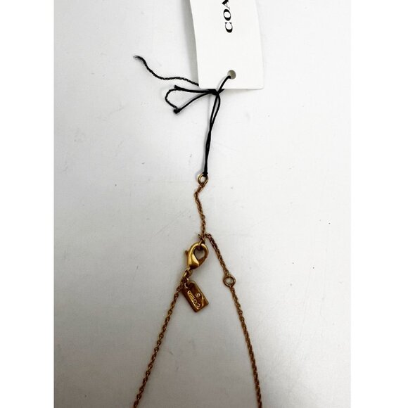 Coach Beautiful Gold Tone Signature Tabby Multi Charm Pendant Necklace NWT - Picture 4 of 9